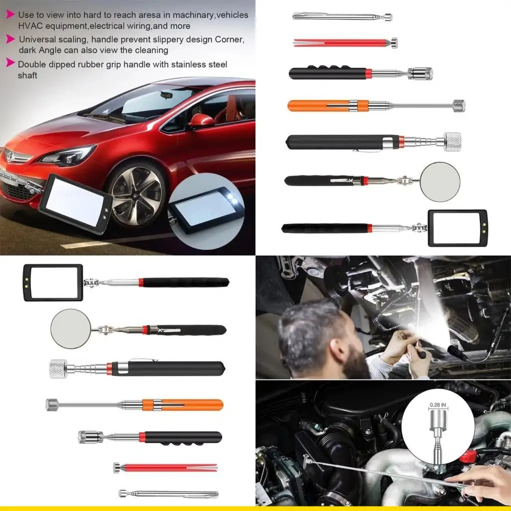 SZCH Extendable Pickup Tool With Adjustable Inspection Mirror Suitable For Mechanic Automotive Repair & DIY Projects
SZCH Extendable Pickup Tool With Adjustable Inspection Mirror Suitable For Mechanic Automotive Repair & DIY Projects