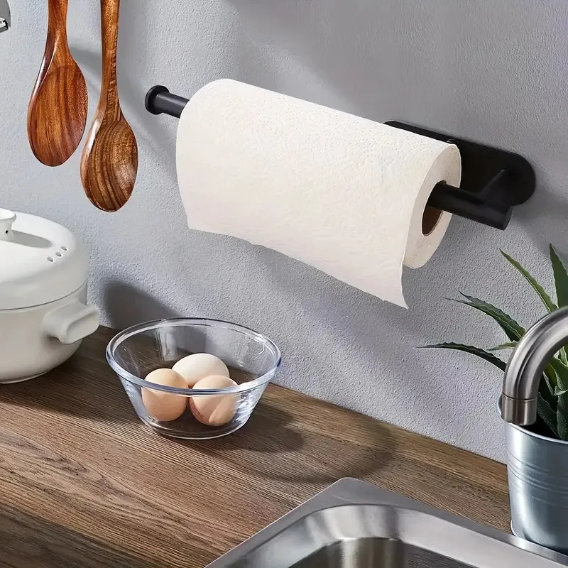 Black Adhesive Paper Towel Holder, No Drill Wall Mounted Kitchen Roll Dispenser, Stainless Steel Self-Adhesive Tissue Rack, Under Cabinet, Waterproof, Rustproof, for Kitchen, Bathroom, RV, Easy Installation, Space Saving
Black Adhesive Paper Towel Holder, No Drill Wall Mounted Kitchen Roll Dispenser, Stainless Steel Self-Adhesive Tissue Rack, Under Cabinet, Waterproof, Rustproof, for Kitchen, Bathroom, RV, Easy Installation, Space Saving