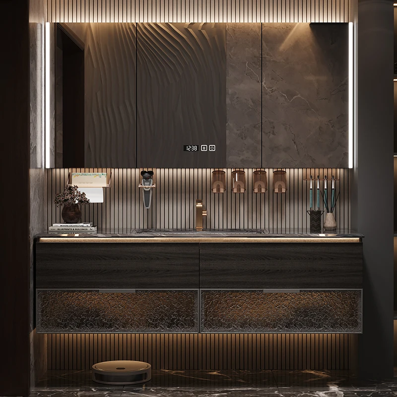 Light luxury hotel style bathroom cabinet marble countertop toilet washbasin sink cabinet
Light luxury hotel style bathroom cabinet marble countertop toilet washbasin sink cabinet