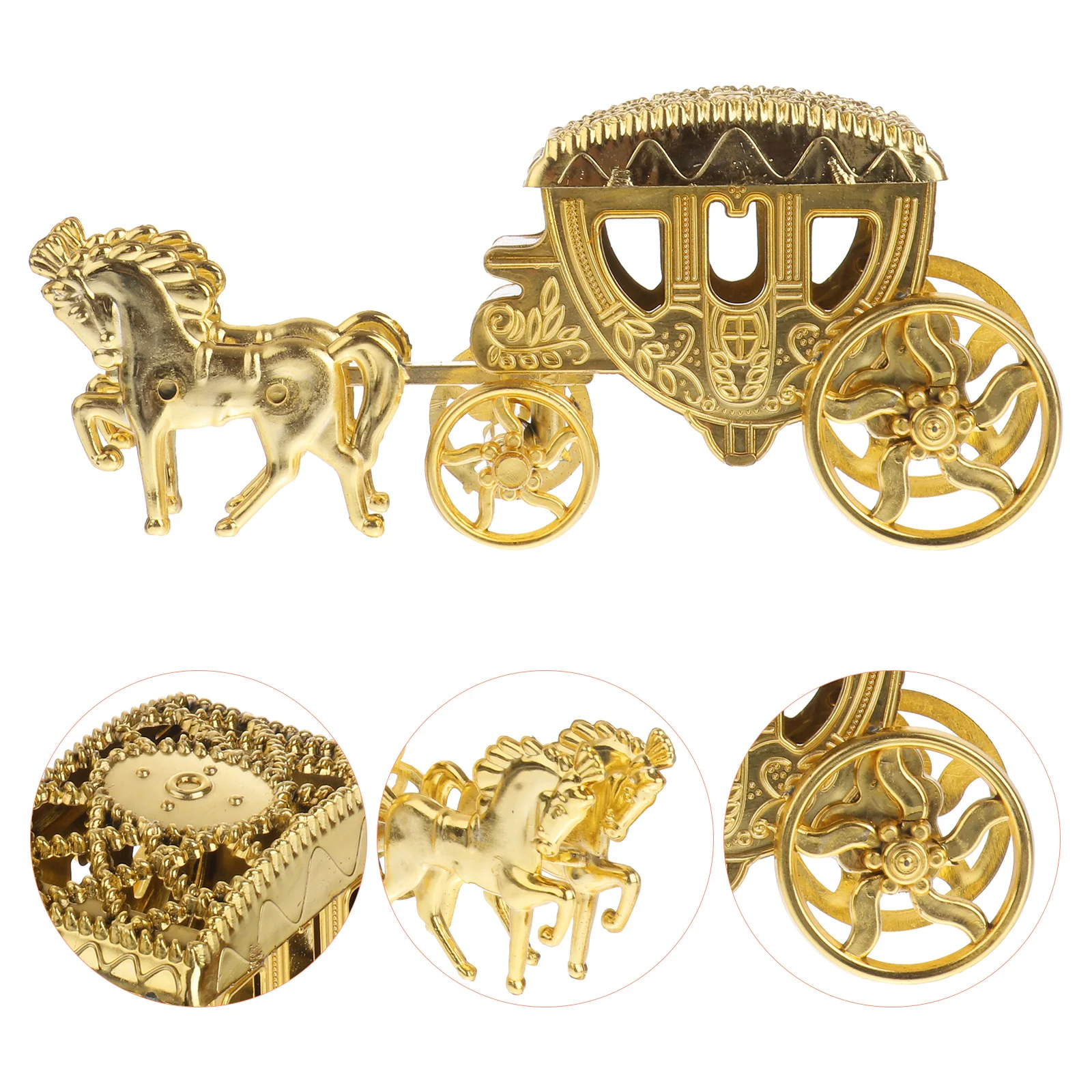 Golden Wedding Favor Boxes Carriage Design Plastic Sweets Boxes for Bridal Party Gifts Small Present Packaging Container
Golden Wedding Favor Boxes Carriage Design Plastic Sweets Boxes for Bridal Party Gifts Small Present Packaging Container