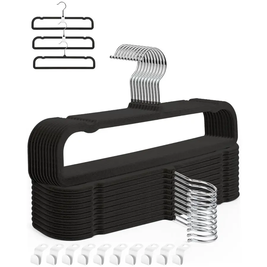 Velvet Pants Hangers with Non Slip Bar, 20 Pack Felt Trouser Hanger, Perchas Terciopelo, Percha para Pantalones with 360 Swivel
Velvet Pants Hangers with Non Slip Bar, 20 Pack Felt Trouser Hanger, Perchas Terciopelo, Percha para Pantalones with 360 Swivel