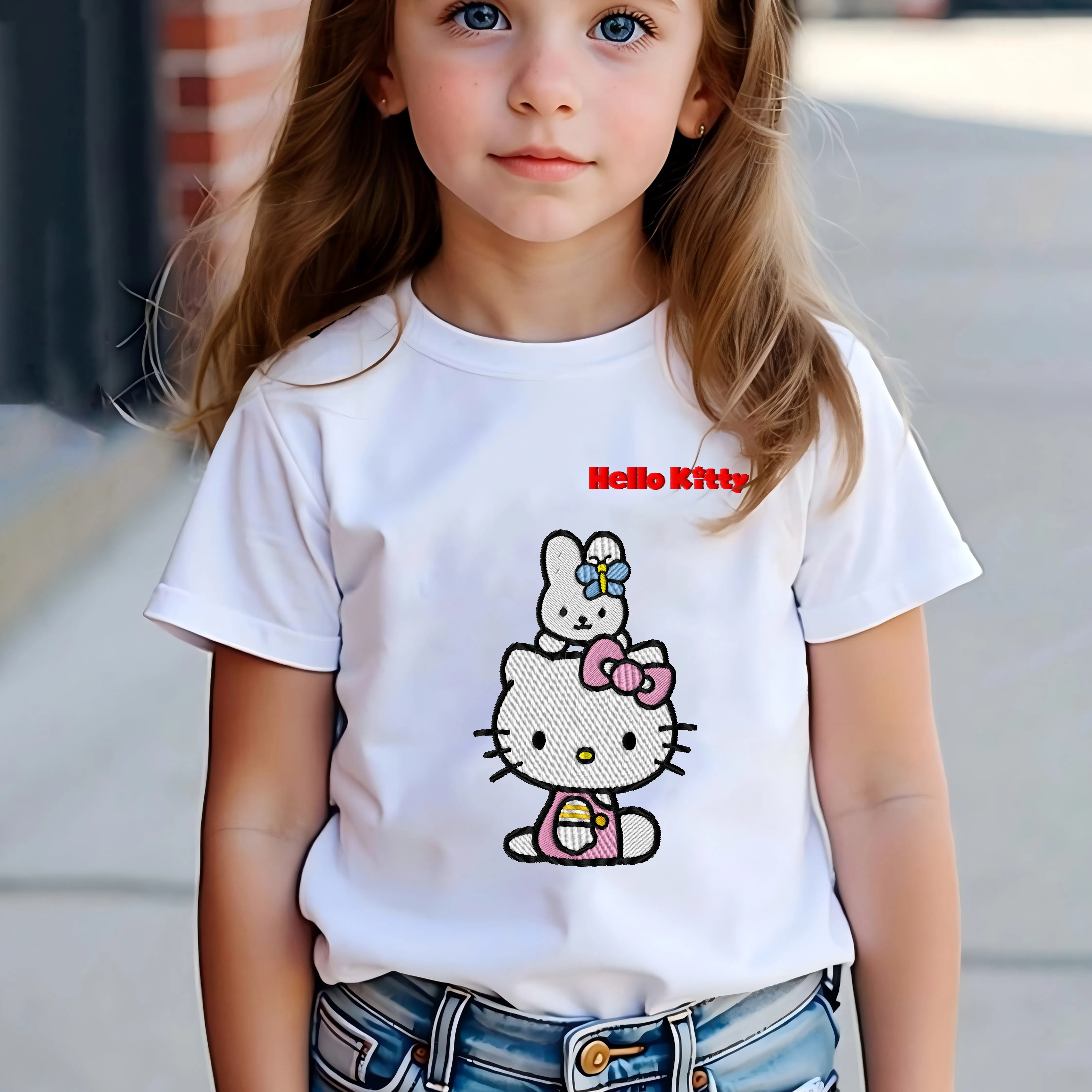 Летняя одежда для девочек с вышивкой «Hello Kitty», футболка из чистого хлопка, детский топ 2024, детская текстурированная одежда для девочек, одежда с 3D принтом для мамы
Летняя одежда для девочек с вышивкой «Hello Kitty», футболка из чистого хлопка, детский топ 2024, детская текстурированная одежда для девочек, одежда с 3D принтом для мамы