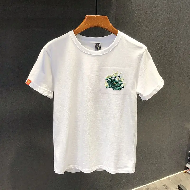 Man Tee Shirts O Neck 100℅ Cotton Slim Fit T Shirt for Men Embroidery White Top Chic Cheap Clothes Party Vintage Clothing Korean
Man Tee Shirts O Neck 100℅ Cotton Slim Fit T Shirt for Men Embroidery White Top Chic Cheap Clothes Party Vintage Clothing Korean