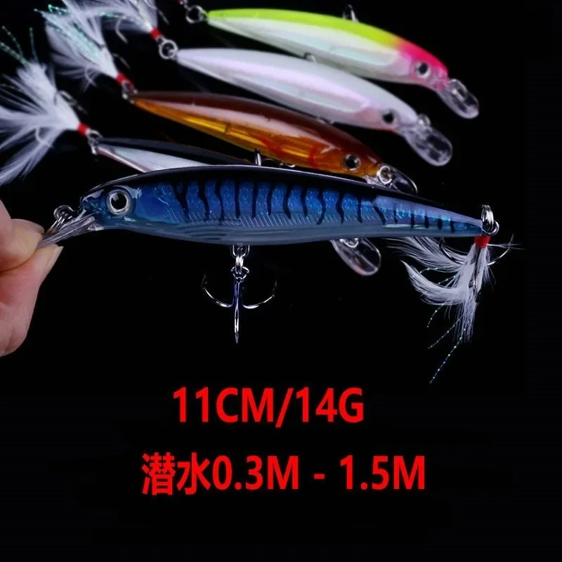Minnow bait feather hook sea fishing simulation bait Luya bait Minnow fishing bait Management Field
Minnow bait feather hook sea fishing simulation bait Luya bait Minnow fishing bait Management Field