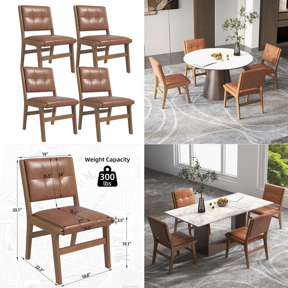 Faux Leather Dining Chairs Set of 4, Dining Room Armless Kitchen Chairs with Comfy Back, Solid Wood Frame amp Upholstered Cushi
Faux Leather Dining Chairs Set of 4, Dining Room Armless Kitchen Chairs with Comfy Back, Solid Wood Frame amp Upholstered Cushi