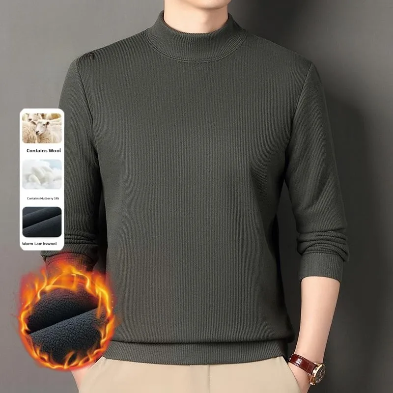 Pierre Cardin Men's Fleece Lined Half High Collar Long Sleeve Sweatshirt Wool Silk Blend Knitted T-Shirt Business Casual Loos...
Pierre Cardin Men's Fleece Lined Half High Collar Long Sleeve Sweatshirt Wool Silk Blend Knitted T-Shirt Business Casual Loos...