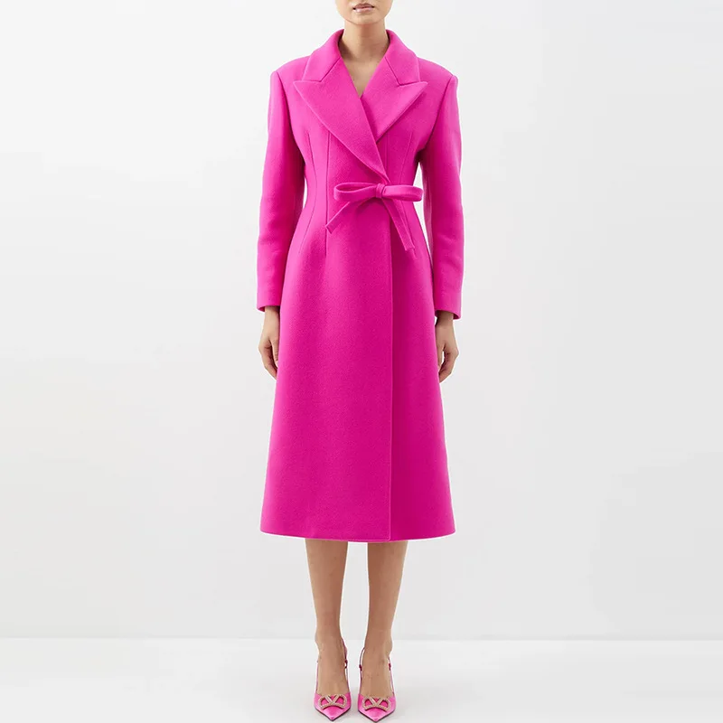 Autumn and Winter Fashion Woolen Coat for Women, Bow Decoration Slim Fit Long Woolen Coat, High Quality Women's Wear
Autumn and Winter Fashion Woolen Coat for Women, Bow Decoration Slim Fit Long Woolen Coat, High Quality Women's Wear