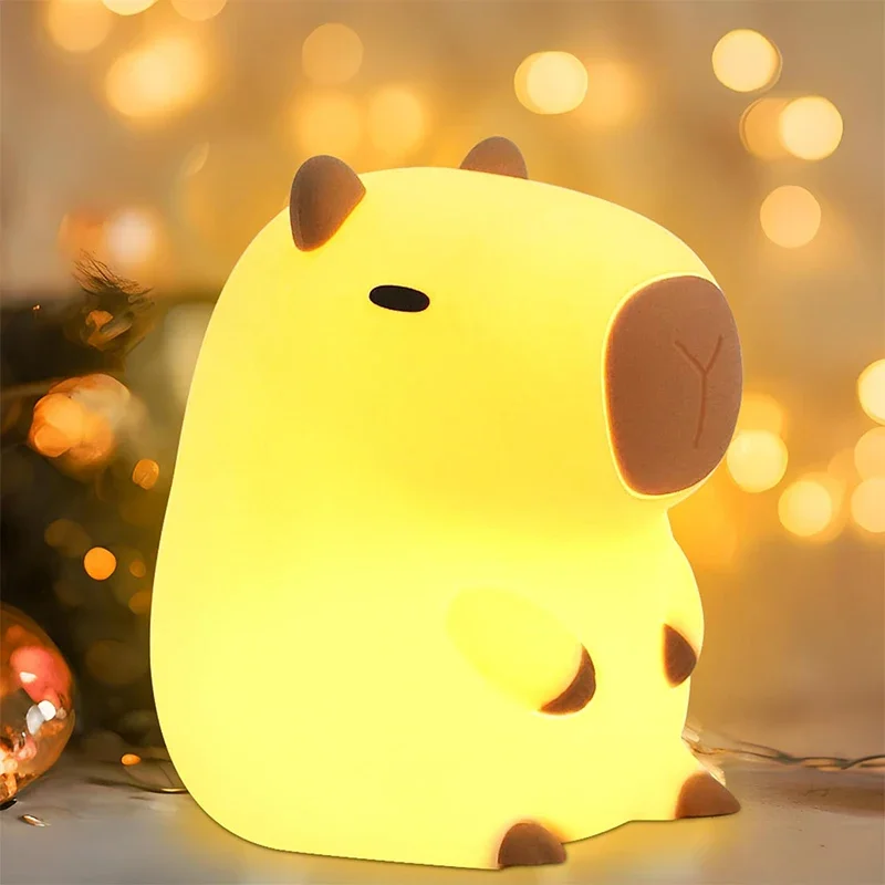 USB Charging Night Light Cute Capybara Night Light Children's Silicone Nightlight Adjustable Brightness Bedroom Decoration
USB Charging Night Light Cute Capybara Night Light Children's Silicone Nightlight Adjustable Brightness Bedroom Decoration