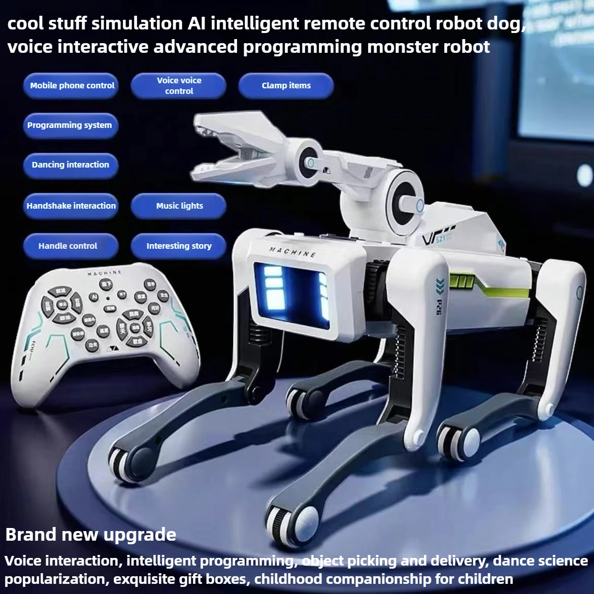 Kawaii Toy Car Funny Gift-Upgrade AI Intelligent Rc Robot Dog,Voice Interaction Programming Monster Robot,Rc Cars Toys for Boys
Kawaii Toy Car Funny Gift-Upgrade AI Intelligent Rc Robot Dog,Voice Interaction Programming Monster Robot,Rc Cars Toys for Boys