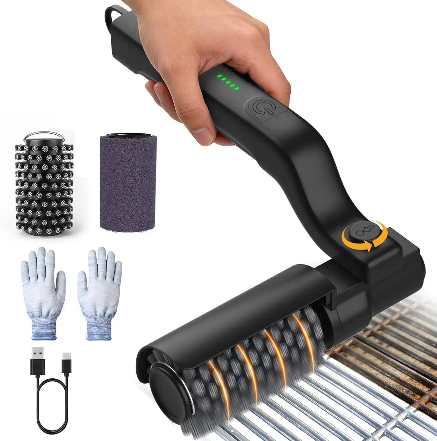 Automatic Electric Grill Cleaner - Rechargeable BBQ Brush W/Stainless Steel Head & Abrasive Replacement, Outdoor Grill Tool
Automatic Electric Grill Cleaner - Rechargeable BBQ Brush W/Stainless Steel Head & Abrasive Replacement, Outdoor Grill Tool