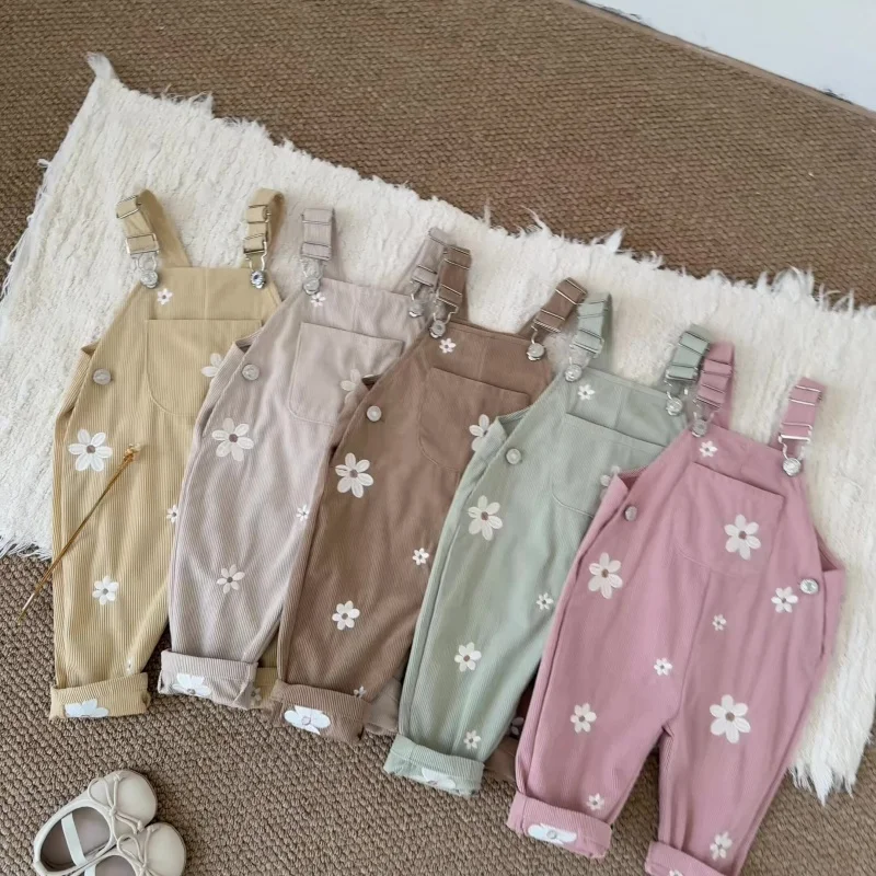 2026 Spring Autumn 3M-3Y Baby Girls Corduroy Overalls Floral Embroidery Loose Jumpsuit Casual Toddler Kids Suspender Pants
2026 Spring Autumn 3M-3Y Baby Girls Corduroy Overalls Floral Embroidery Loose Jumpsuit Casual Toddler Kids Suspender Pants