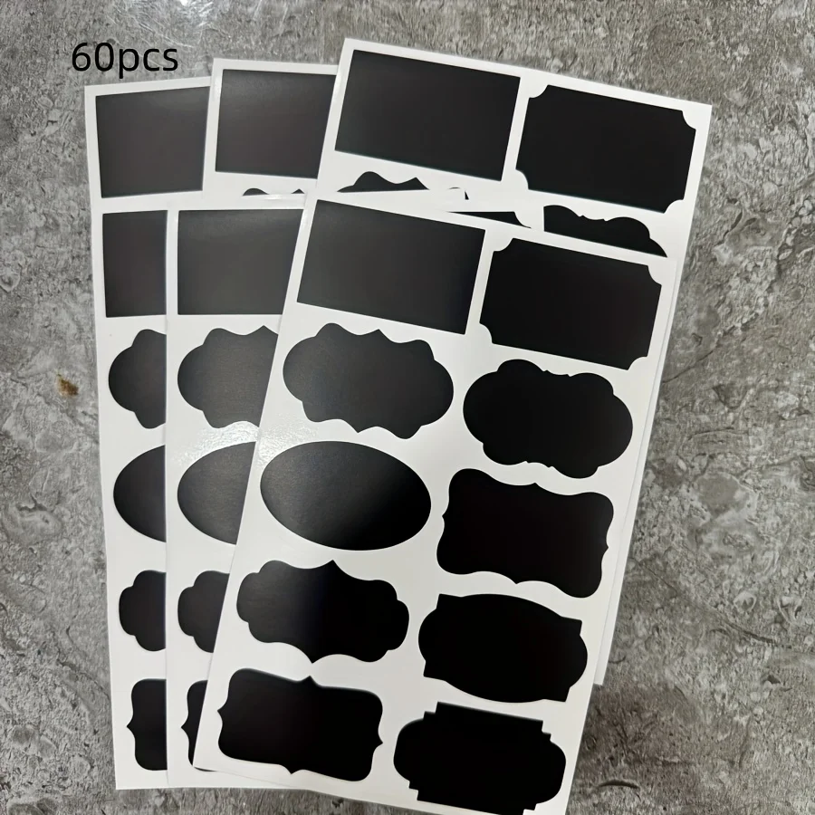 60Pcs Jar Label Sticker Set No Pen Included Self Adhesive Waterproof Reusable Erasable Note Stickers For Glass Jars Gift Boxes Blackboard Fridge Multi Scene Household Storage Classification Marking Label Supplies
60Pcs Jar Label Sticker Set No Pen Included Self Adhesive Waterproof Reusable Erasable Note Stickers For Glass Jars Gift Boxes Blackboard Fridge Multi Scene Household Storage Classification Marking Label Supplies