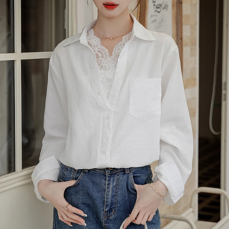 Кружевная блузка с длинным рукавом, белая рубашка, модные женские Blusas Mujer De Moda, топы в стиле OL, повседневная одежда
Кружевная блузка с длинным рукавом, белая рубашка, модные женские Blusas Mujer De Moda, топы в стиле OL, повседневная одежда