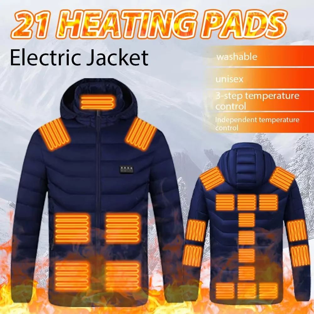 21Areas Heated Jacket Men USB Electric Heating Cotton Clothes for Couple Long Sleeve Self-heating Winter Cotton Jacket Warm Coat
21Areas Heated Jacket Men USB Electric Heating Cotton Clothes for Couple Long Sleeve Self-heating Winter Cotton Jacket Warm Coat