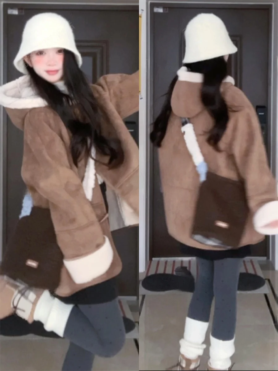 Korean Style Thickened Lamb Fur Women's Coat with Hood Integrated Leather And Fur Suede Jacket Young Design Special Edition
Korean Style Thickened Lamb Fur Women's Coat with Hood Integrated Leather And Fur Suede Jacket Young Design Special Edition