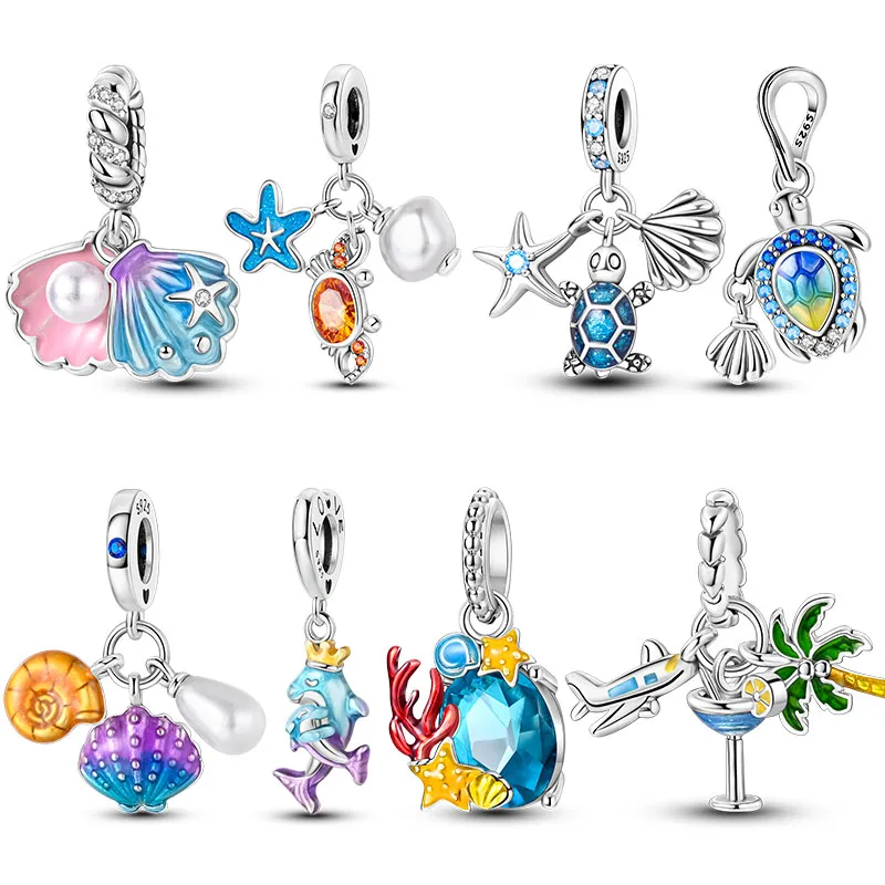 925 Sterling Silver Dangle Charm Summer Dolphins Turtles Pendant Fit Original Bracelet DIY Woman Jewelry
925 Sterling Silver Dangle Charm Summer Dolphins Turtles Pendant Fit Original Bracelet DIY Woman Jewelry