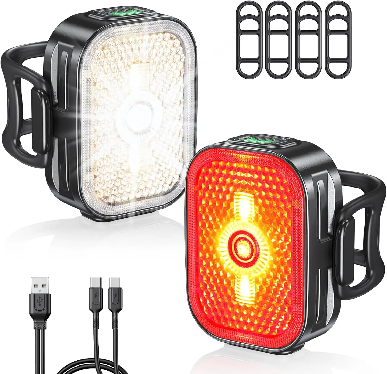 Ultra Slim Bike Lights with Reflectors, 8+6 Modes, IP65 Waterproof, Dual USB-C Fast Charge, for Night Riding
Ultra Slim Bike Lights with Reflectors, 8+6 Modes, IP65 Waterproof, Dual USB-C Fast Charge, for Night Riding