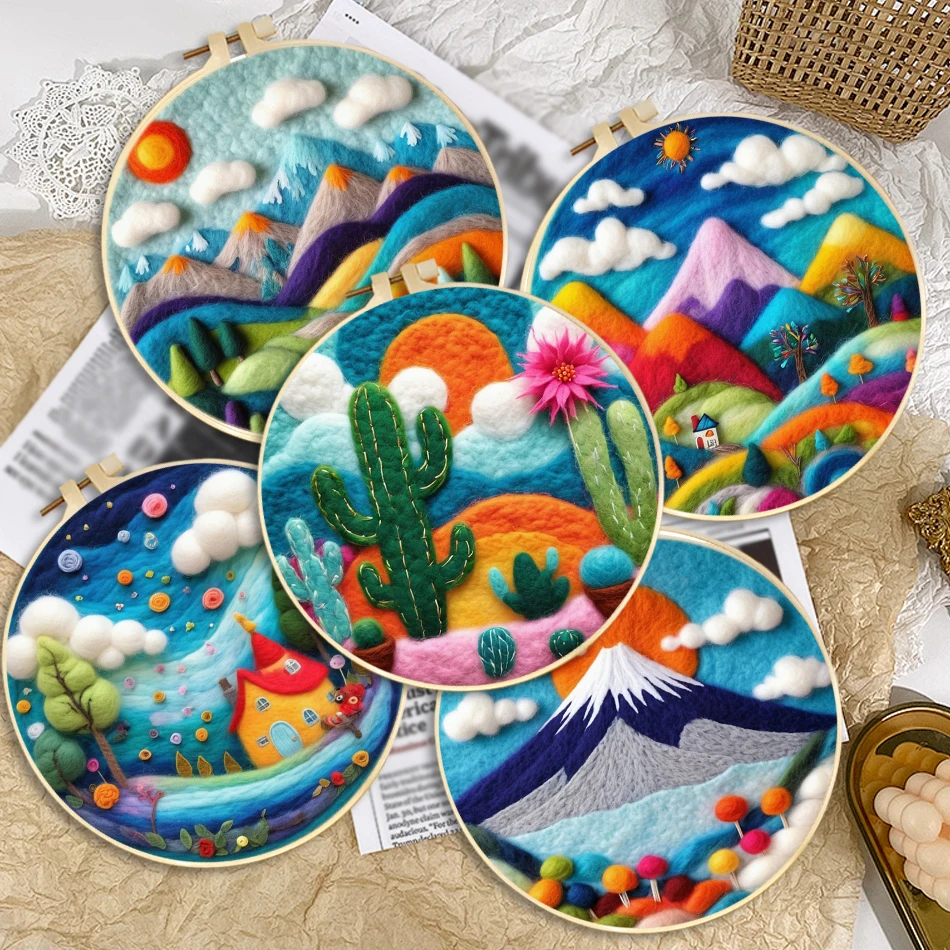 CHENISTORY DIY Wool Felting Painting Kit Colorful Mountains Handmade Needle Wool Painting With Complete Kit Picture Art Gift
CHENISTORY DIY Wool Felting Painting Kit Colorful Mountains Handmade Needle Wool Painting With Complete Kit Picture Art Gift