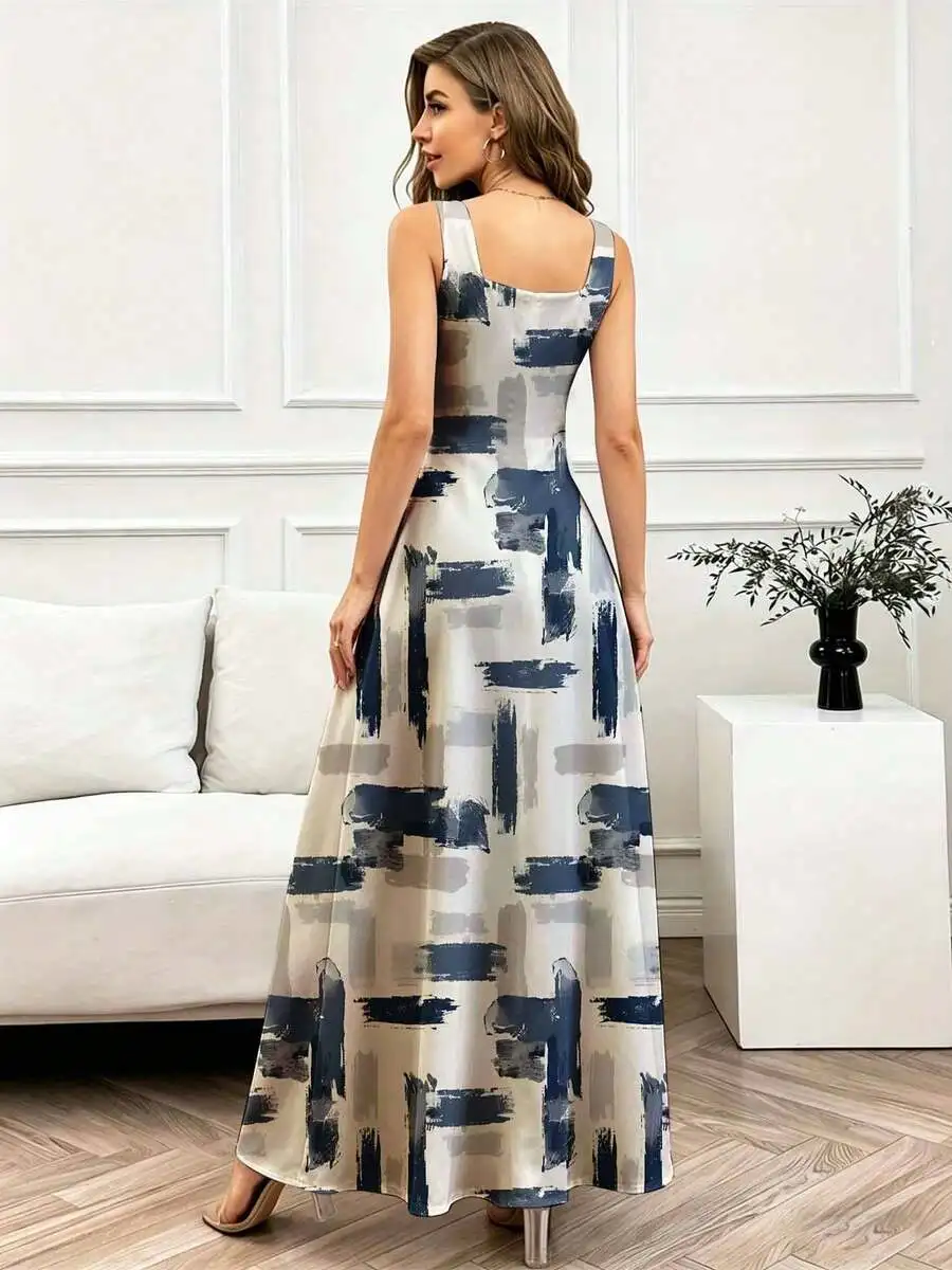 Square Neck Sleeveless Maxi Dress Abstract Print Flowy Flare Casual Women
Square Neck Sleeveless Maxi Dress Abstract Print Flowy Flare Casual Women