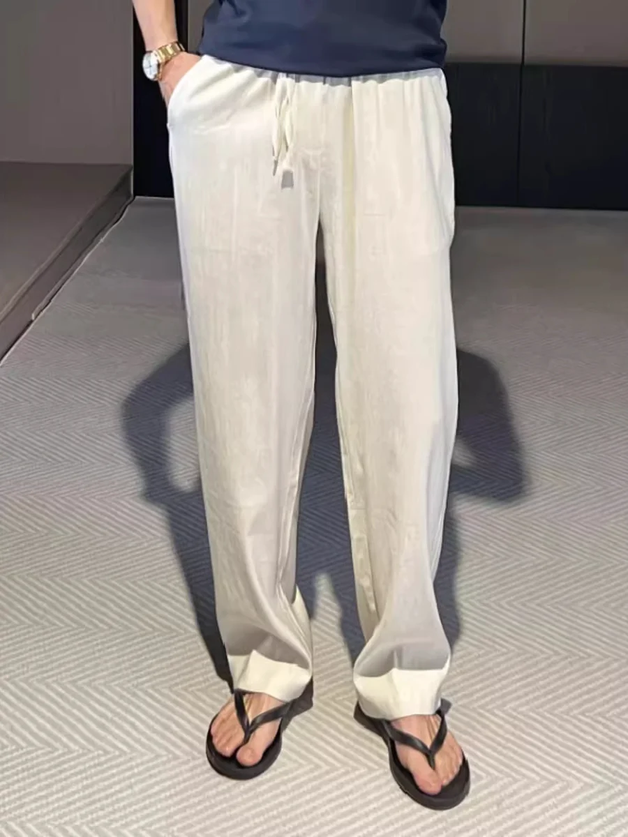Summer Men's Comfortable Pure Linen Wide Leg Straight Casual Pants Sporty Loose Luxury Long Trousers Business Gentleman Style
Summer Men's Comfortable Pure Linen Wide Leg Straight Casual Pants Sporty Loose Luxury Long Trousers Business Gentleman Style
