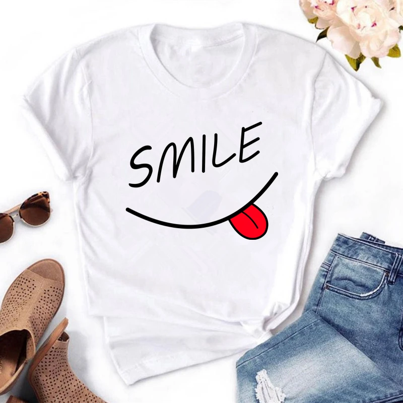 Women's Short Sleeve T-Shirt, Slim Top, Smile Print, Summer Fashion t shirt, Brand New, 2024
Women's Short Sleeve T-Shirt, Slim Top, Smile Print, Summer Fashion t shirt, Brand New, 2024