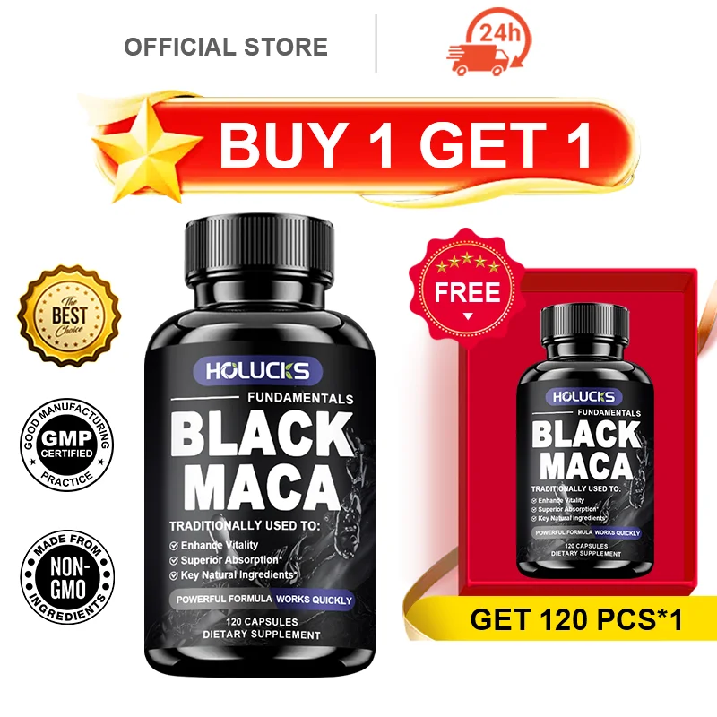 HOLUCKS Black Maca Capsules, with Black Maca & Selenium, Supports Metabolism, Stamina & Immune Health
HOLUCKS Black Maca Capsules, with Black Maca & Selenium, Supports Metabolism, Stamina & Immune Health