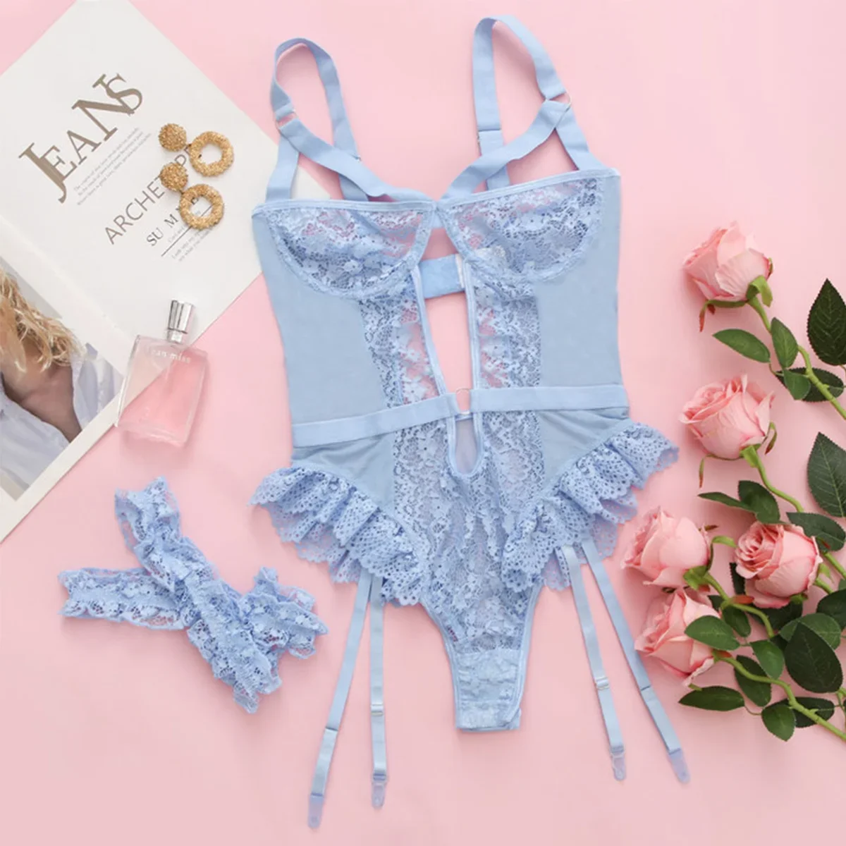 2pcs Red Floral Lace Garter Lingerie Set With Choker Women Intimates 2022 Underwire Bra And Thongs Ladies Underwear Set
2pcs Red Floral Lace Garter Lingerie Set With Choker Women Intimates 2022 Underwire Bra And Thongs Ladies Underwear Set