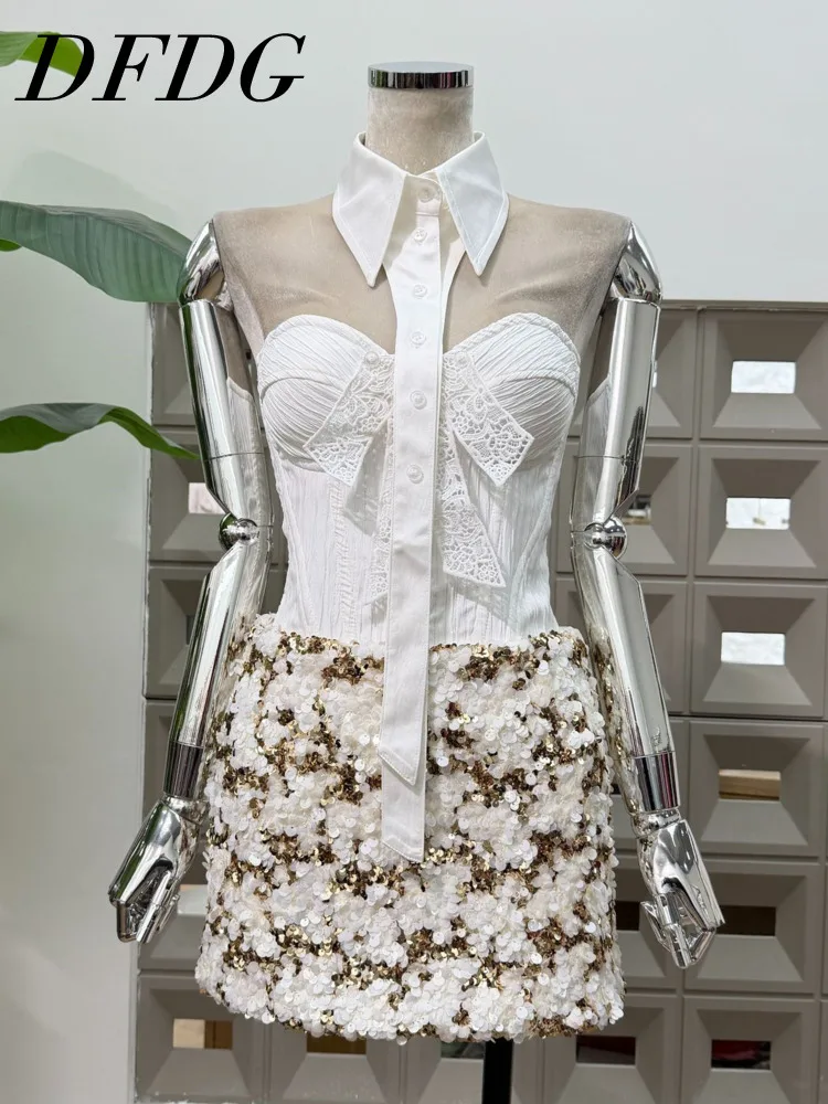 Женский комплект DFDG: белая блузка с цветочным принтом и мини-платье, элегантный наряд для вечеринок, трендовая женская мода 2026 года
Женский комплект DFDG: белая блузка с цветочным принтом и мини-платье, элегантный наряд для вечеринок, трендовая женская мода 2026 года