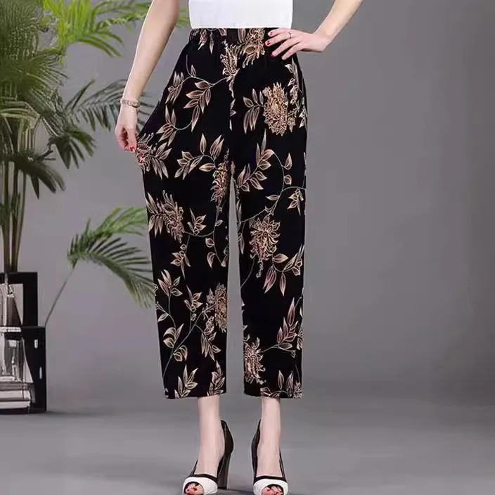 Summer Ice Silk Thin Casual Pants Floral Print Women's Fashion Grandma Pants Comfortable Home Clothes Ultra Thin Polyester
Summer Ice Silk Thin Casual Pants Floral Print Women's Fashion Grandma Pants Comfortable Home Clothes Ultra Thin Polyester