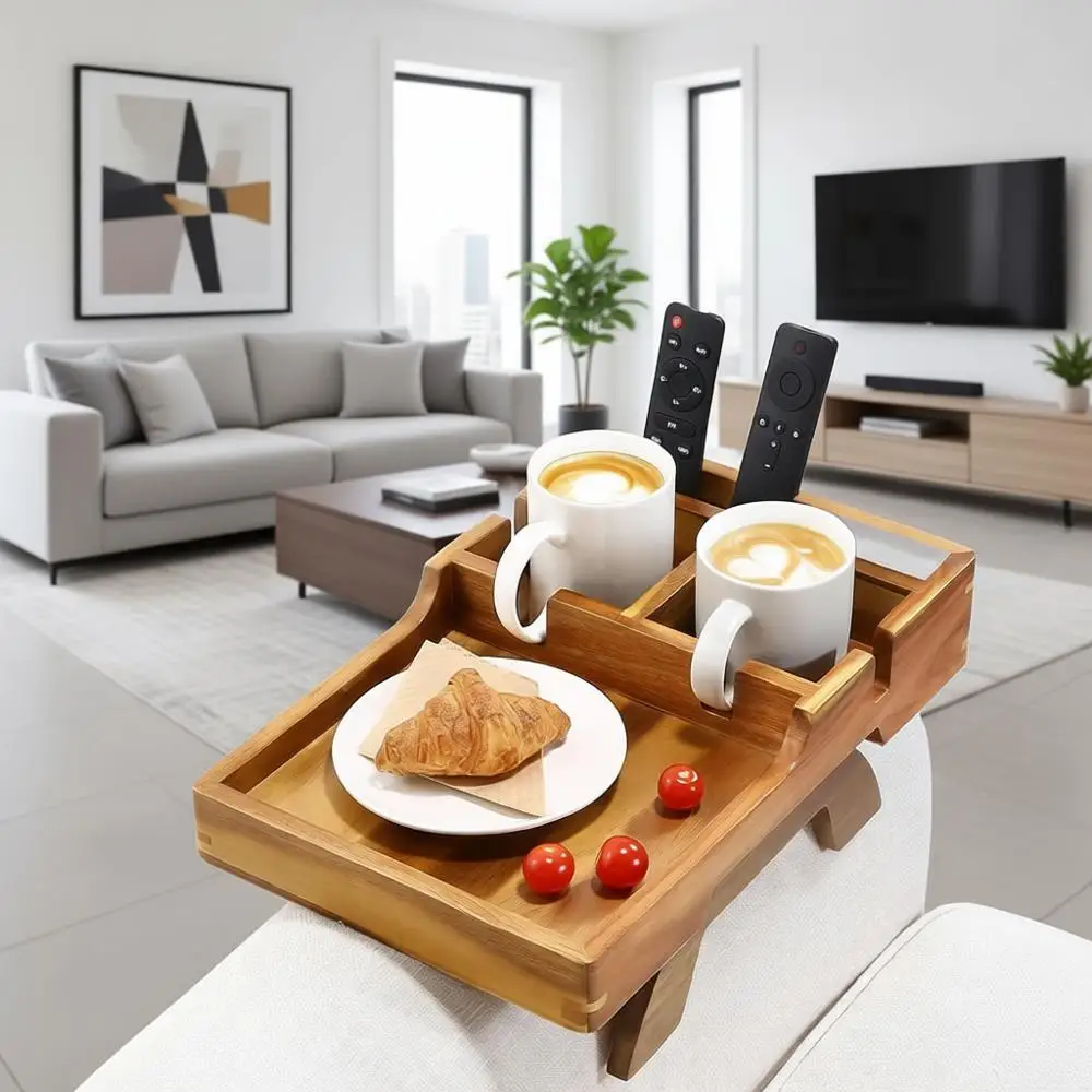 Couch Armrest Table with Cup Holder, 15.35x9.85, Foldable Desktop or Dual Use Sofa Arm Tray, with Non-Slip Feet
Couch Armrest Table with Cup Holder, 15.35x9.85, Foldable Desktop or Dual Use Sofa Arm Tray, with Non-Slip Feet