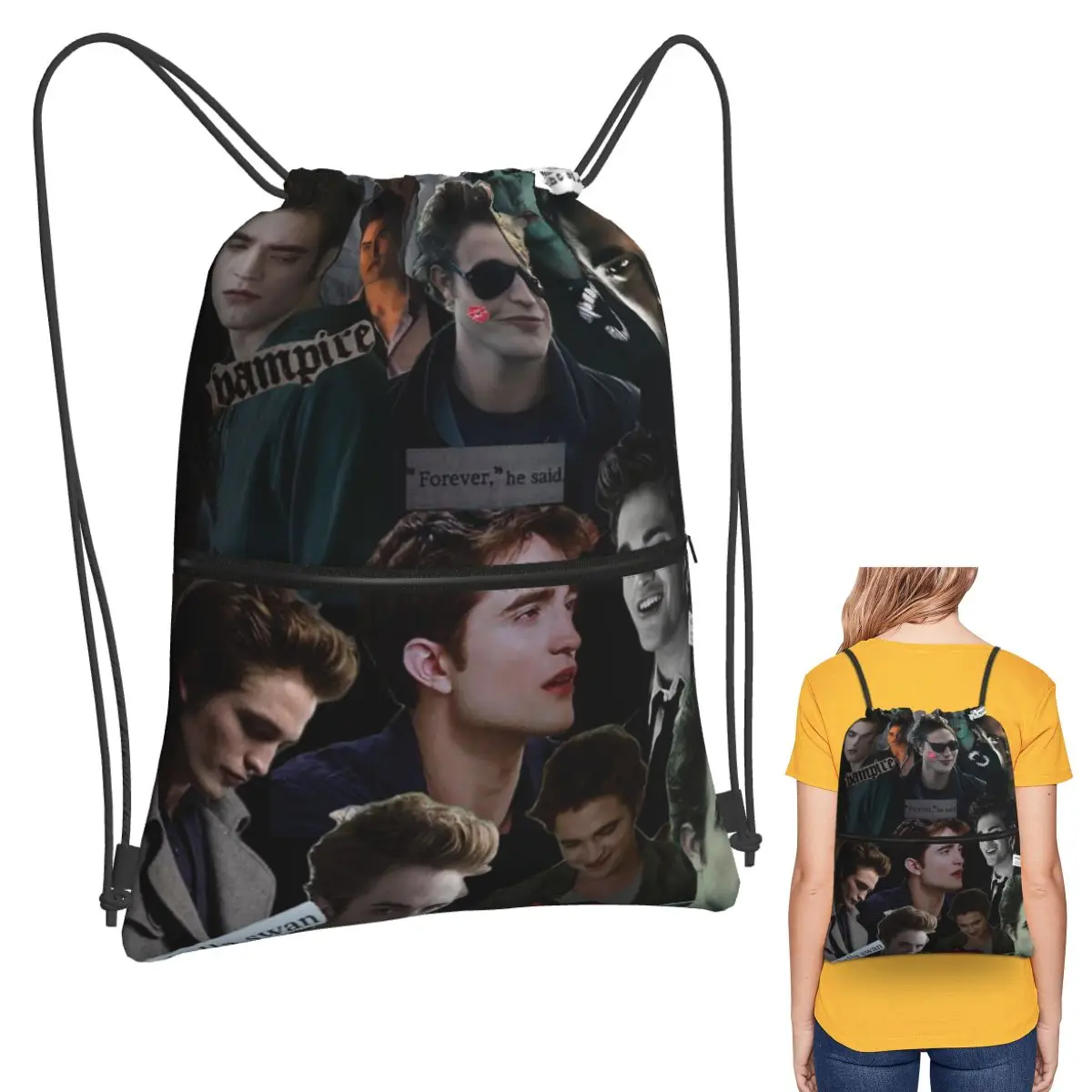 Edward Cullen Twilight Backpacks Fashion Drawstring Bags Shoes Bag Book Bags for Man Woman School
Edward Cullen Twilight Backpacks Fashion Drawstring Bags Shoes Bag Book Bags for Man Woman School