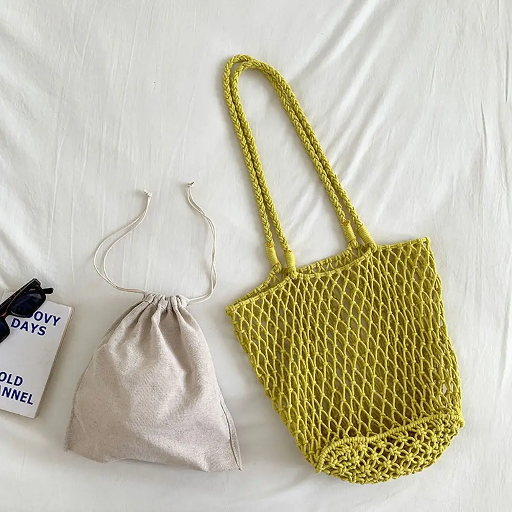 Portable Shoulder Bag Hollowed Out Bag Bohemian Cotton Rope Weave Bag Large Capacity Storage Bag Crochet Tote Bag Shopping
Portable Shoulder Bag Hollowed Out Bag Bohemian Cotton Rope Weave Bag Large Capacity Storage Bag Crochet Tote Bag Shopping