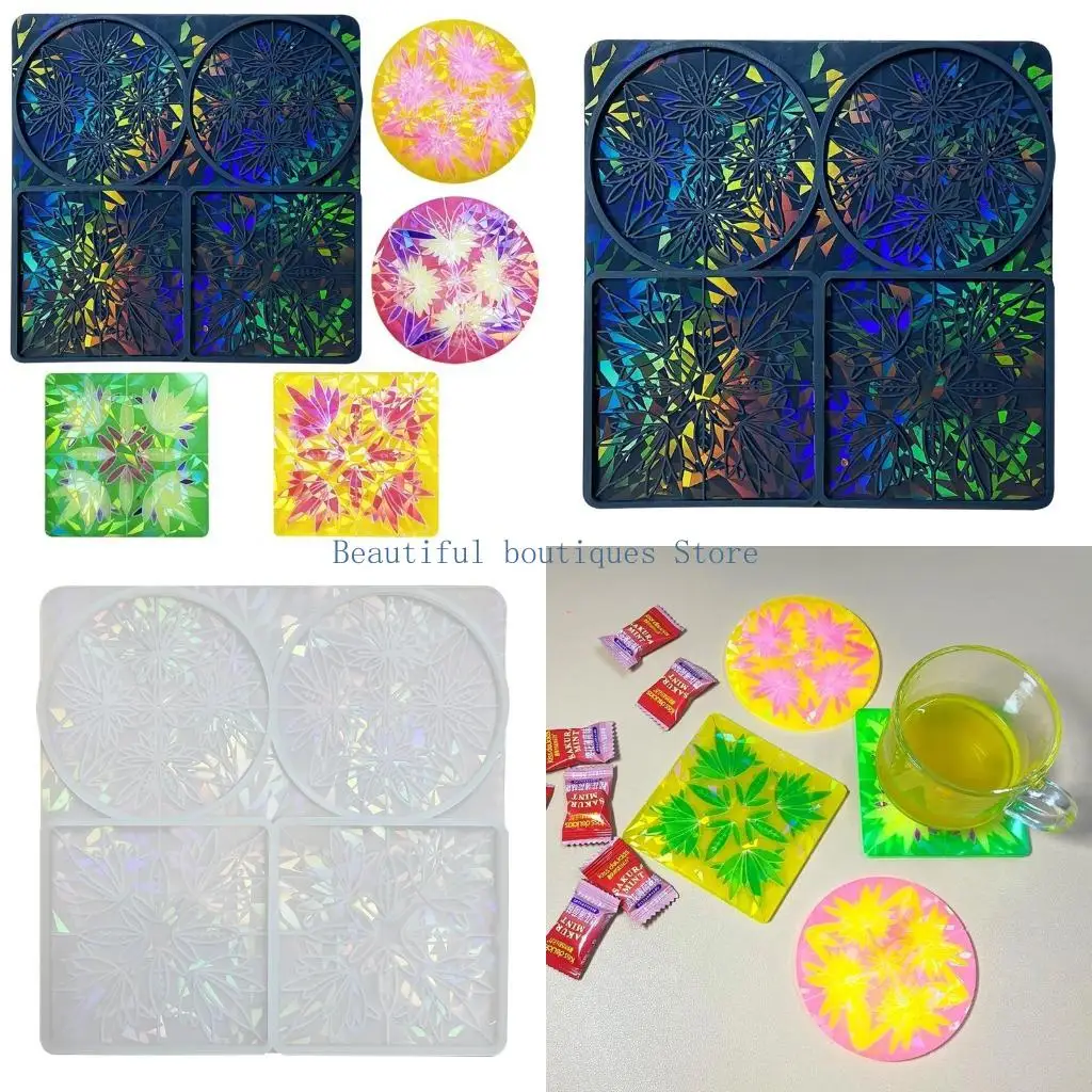U4LF Shiny-Flower Pattern Resin Mold Holographic Coaster Silicone Mold Round Rectangle Cup Mat Epoxy Casting Mold Home Decor
U4LF Shiny-Flower Pattern Resin Mold Holographic Coaster Silicone Mold Round Rectangle Cup Mat Epoxy Casting Mold Home Decor