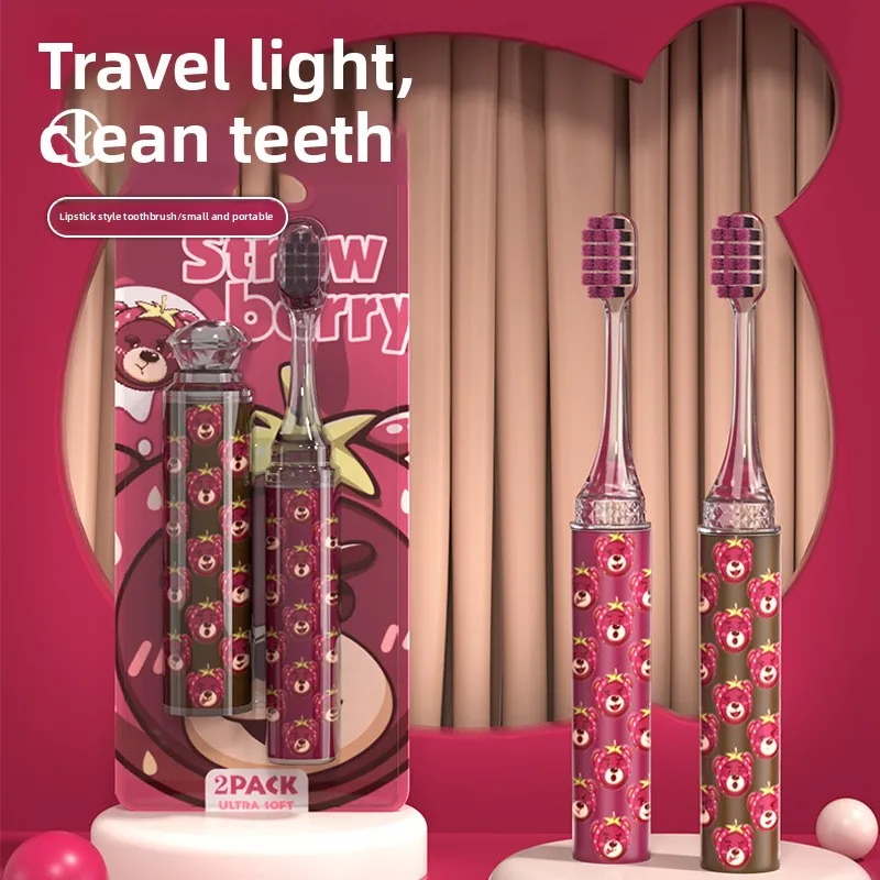 Cherry Bear Portable Lipstick Toothbrush for Women, Home Use, Gum Care, Hotel Business Trip Soft Bristle Cartoon Brush
Cherry Bear Portable Lipstick Toothbrush for Women, Home Use, Gum Care, Hotel Business Trip Soft Bristle Cartoon Brush