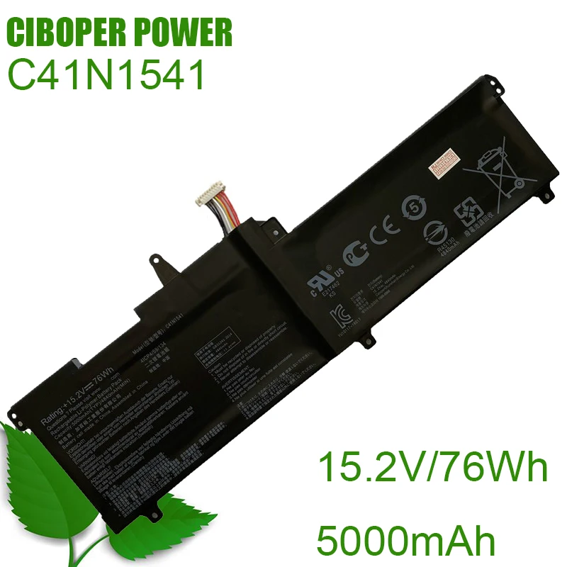 CP Оригинальный аккумулятор для ноутбука C41N1541 0B200-02070000 15,2 V/76Wh /5000mAh для ROG GL702 GL702V GL702VM GL702VS GL702VT GL702VM1A
CP Оригинальный аккумулятор для ноутбука C41N1541 0B200-02070000 15,2 V/76Wh /5000mAh для ROG GL702 GL702V GL702VM GL702VS GL702VT GL702VM1A