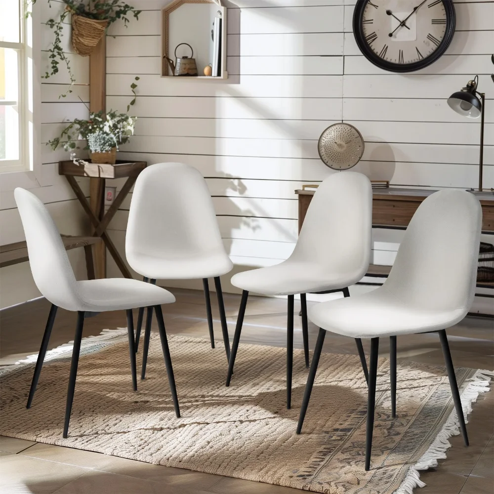 Set of 4 Dining Chair Modern Kitchen & Dining Room Upholstered Chairs with Metal Legs, Beige
Set of 4 Dining Chair Modern Kitchen & Dining Room Upholstered Chairs with Metal Legs, Beige