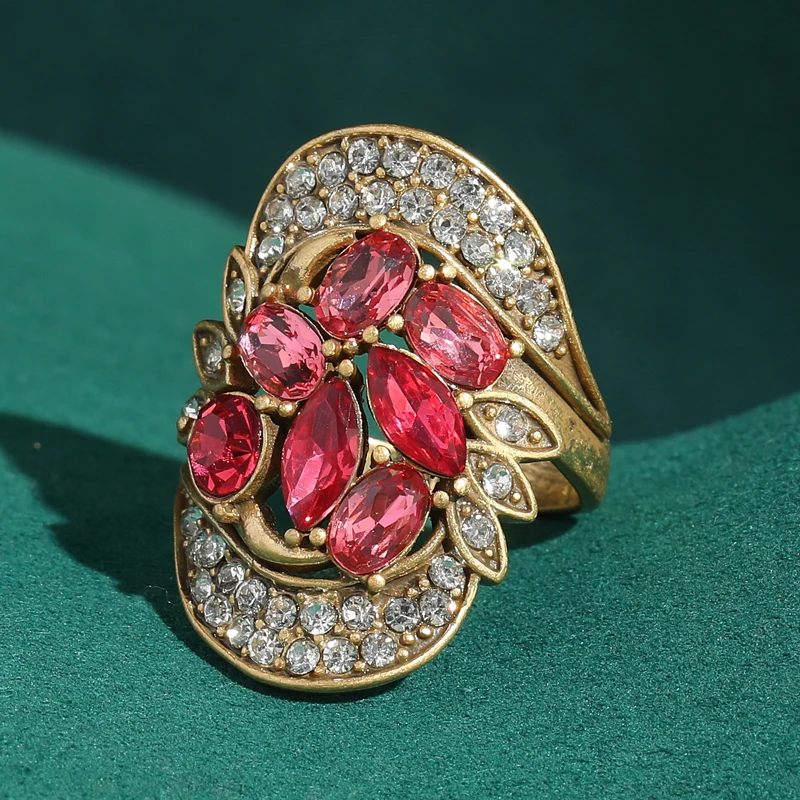 Vintage Pink Crystal Rings for Wedding Gold Color Retro Petals High Quality Luxury Women Adjustable Jewelry Accessories 2026 New
Vintage Pink Crystal Rings for Wedding Gold Color Retro Petals High Quality Luxury Women Adjustable Jewelry Accessories 2026 New