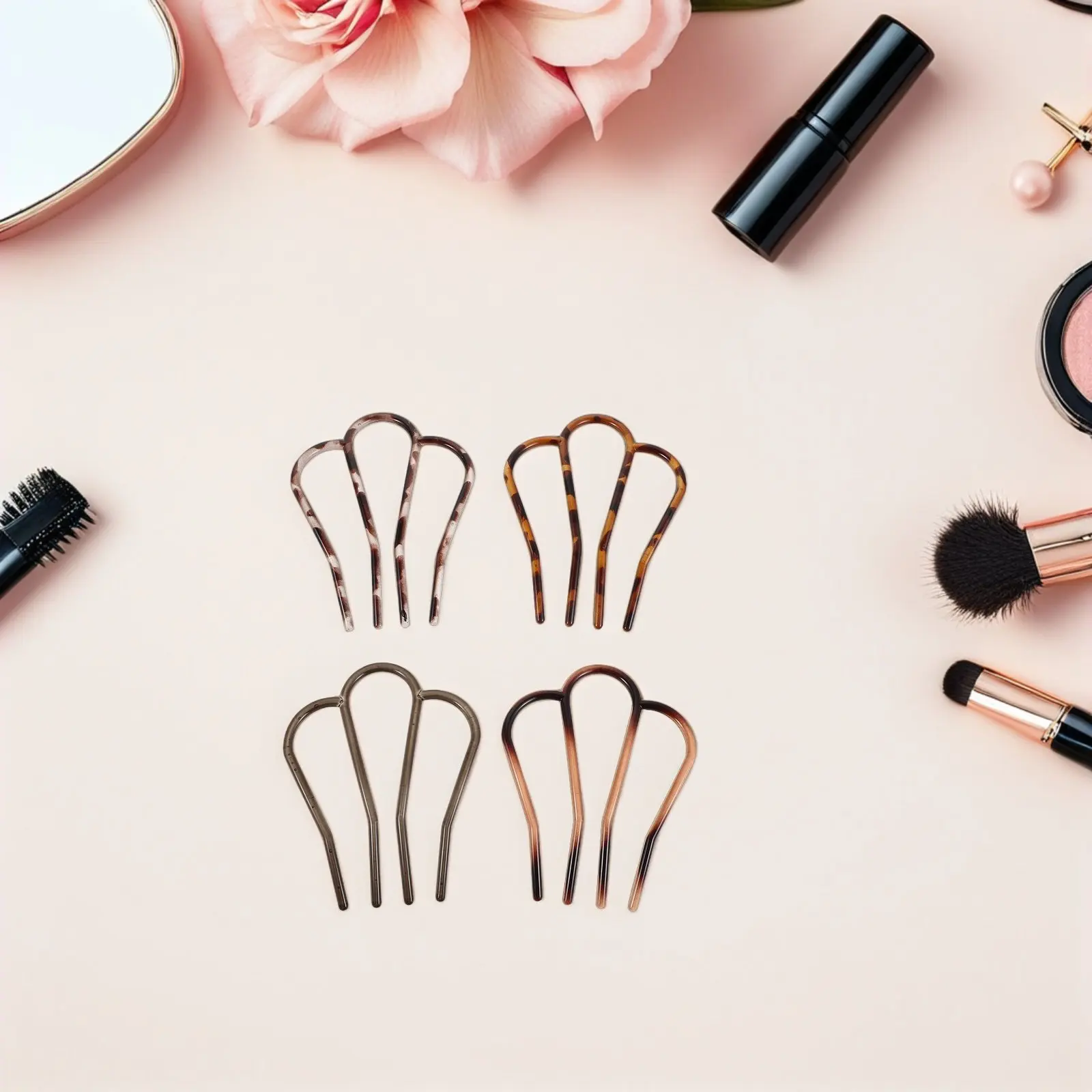 Набор из 4 U-образных расчесок с 4 зубцами, прочные, минималистичные, пластиковые боковые расчески для причесок, свадеб, вечеринок, выпускных, не скользят
Набор из 4 U-образных расчесок с 4 зубцами, прочные, минималистичные, пластиковые боковые расчески для причесок, свадеб, вечеринок, выпускных, не скользят