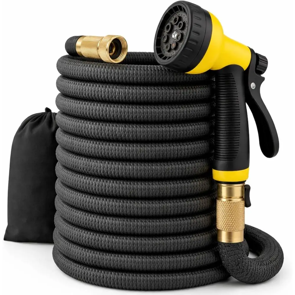 Expandable Garden Hose 50ft - 3750D Strength, 4-Layer Core, Brass Connector, 10 Nozzles, Storage Bag - Lightweight, Kink-Free, L
Expandable Garden Hose 50ft - 3750D Strength, 4-Layer Core, Brass Connector, 10 Nozzles, Storage Bag - Lightweight, Kink-Free, L