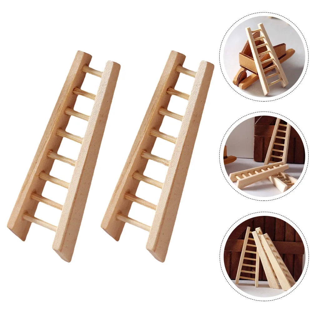 2Pcs Wooden Mini Ladder Adornment Chic Home Decorative Stairs for Mini House Supplies Simulation Accessory Miniature Ladder
2Pcs Wooden Mini Ladder Adornment Chic Home Decorative Stairs for Mini House Supplies Simulation Accessory Miniature Ladder