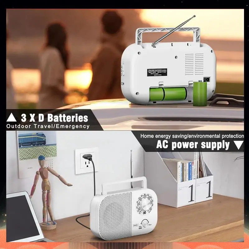 Portable AM FM Radio With Long Range Reception, Transistor Radio With Big Speaker,Battery Operated Or AC Power-TCE
Portable AM FM Radio With Long Range Reception, Transistor Radio With Big Speaker,Battery Operated Or AC Power-TCE
