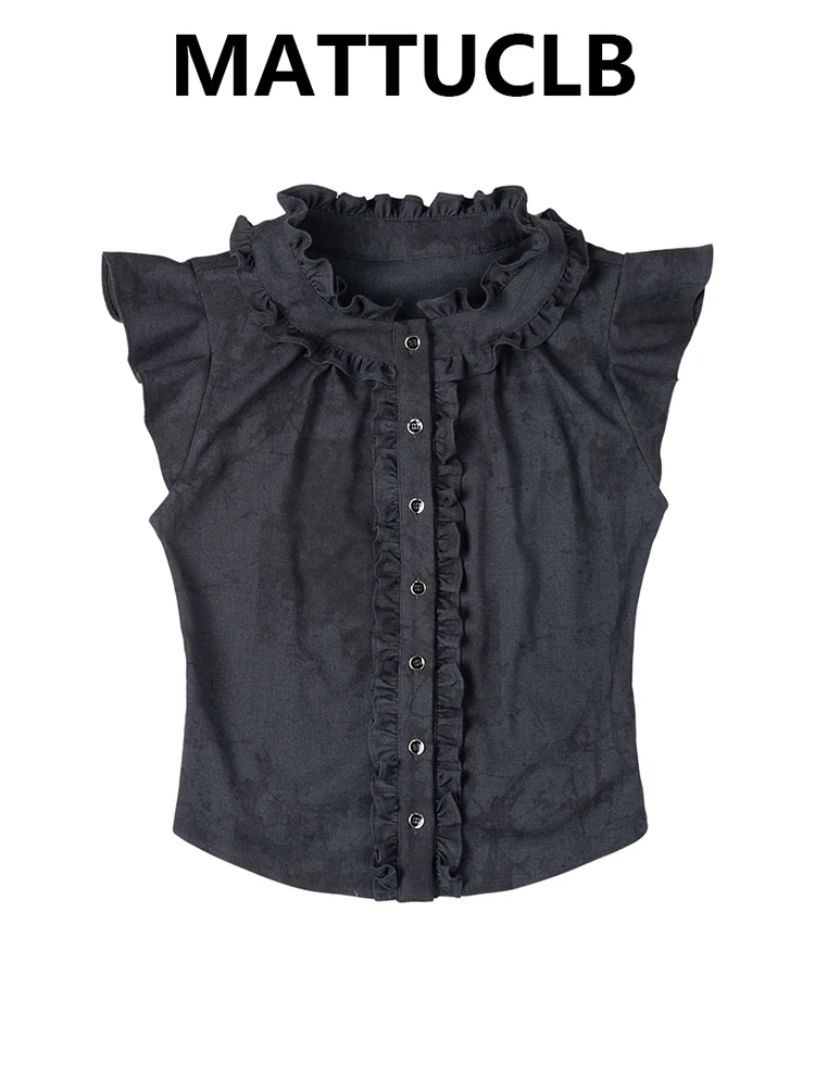 2026 Summer Women Sleeveless Black Shirt Shoujo Ballet Core Blouse Tops 2000s Aesthetic Design Trendy Korean High Street New
2026 Summer Women Sleeveless Black Shirt Shoujo Ballet Core Blouse Tops 2000s Aesthetic Design Trendy Korean High Street New