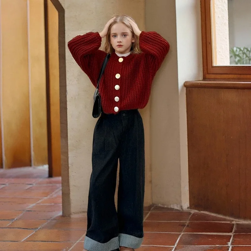 Teen Girls Clothes Set Red Knit Cardigan Straight Leg Jeans 2-piece Fall Winter Fashion Casual Warm Outfit for Kids 10 12 13 Y
Teen Girls Clothes Set Red Knit Cardigan Straight Leg Jeans 2-piece Fall Winter Fashion Casual Warm Outfit for Kids 10 12 13 Y