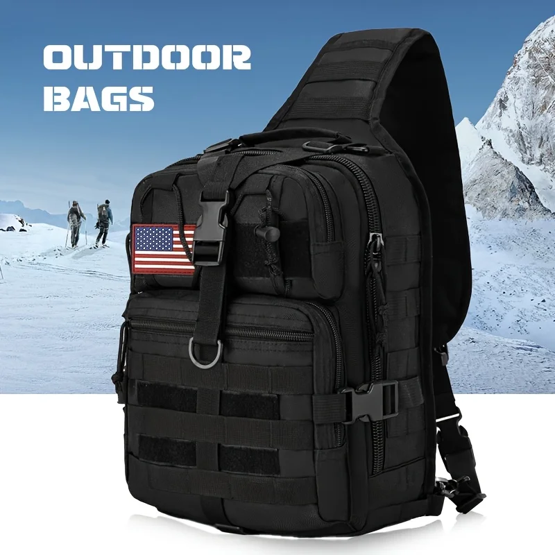 1pc 6.6gal Tactical Sling Backpack, Single Shoulder Crossbody Bag for Hiking Camping, Adjustable Strap Buckle & Smooth Zipper, Front D - ring Suspension, Outdoor EDC Pack with Flag Patch, Everyday Carry Gear for Men Women
1pc 6.6gal Tactical Sling Backpack, Single Shoulder Crossbody Bag for Hiking Camping, Adjustable Strap Buckle & Smooth Zipper, Front D - ring Suspension, Outdoor EDC Pack with Flag Patch, Everyday Carry Gear for Men Women