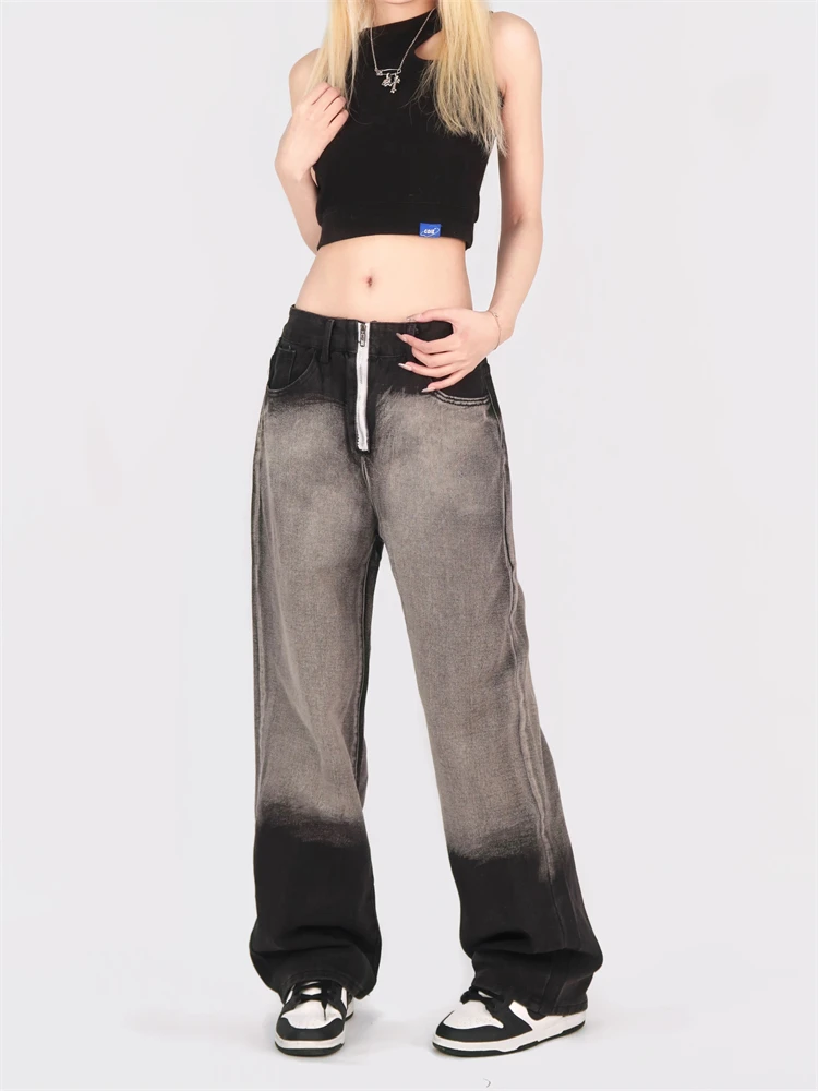 Women's Black Gray Tie Dye Contrasting Color Thin Jeans Young Girl Casual Bottoms Female High Waist Wide-leg Trousers
Women's Black Gray Tie Dye Contrasting Color Thin Jeans Young Girl Casual Bottoms Female High Waist Wide-leg Trousers