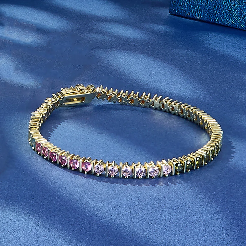 Rainbow Colorful 5mm Tennis Bracelet Copper Round Zircon Wedding Jewelry Braceletes
Rainbow Colorful 5mm Tennis Bracelet Copper Round Zircon Wedding Jewelry Braceletes