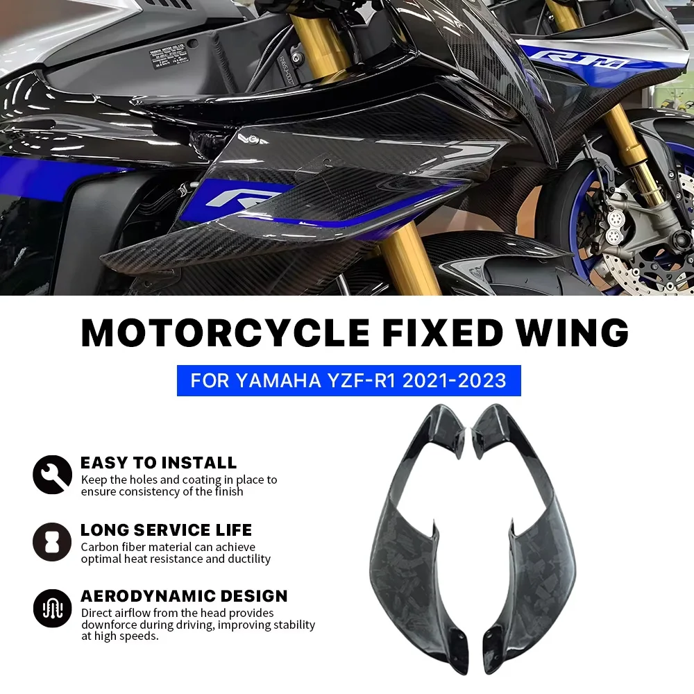 Motorcycle ABS front fixed wing spoiler side wing aerodynamic winglet aileron Suitable For Yamaha YZF-R1 YZFR1 YZF R1 2021-2024
Motorcycle ABS front fixed wing spoiler side wing aerodynamic winglet aileron Suitable For Yamaha YZF-R1 YZFR1 YZF R1 2021-2024