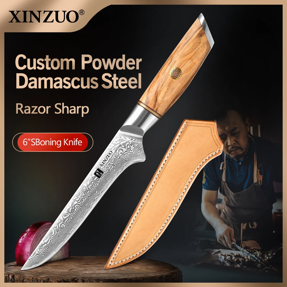 XINZUO 6" in Boning Knife 73-layer Damascus Steel Japanese Fish Filleting Knife Sharp Fishing Knife Kitchen Tool Original Design
XINZUO 6" in Boning Knife 73-layer Damascus Steel Japanese Fish Filleting Knife Sharp Fishing Knife Kitchen Tool Original Design