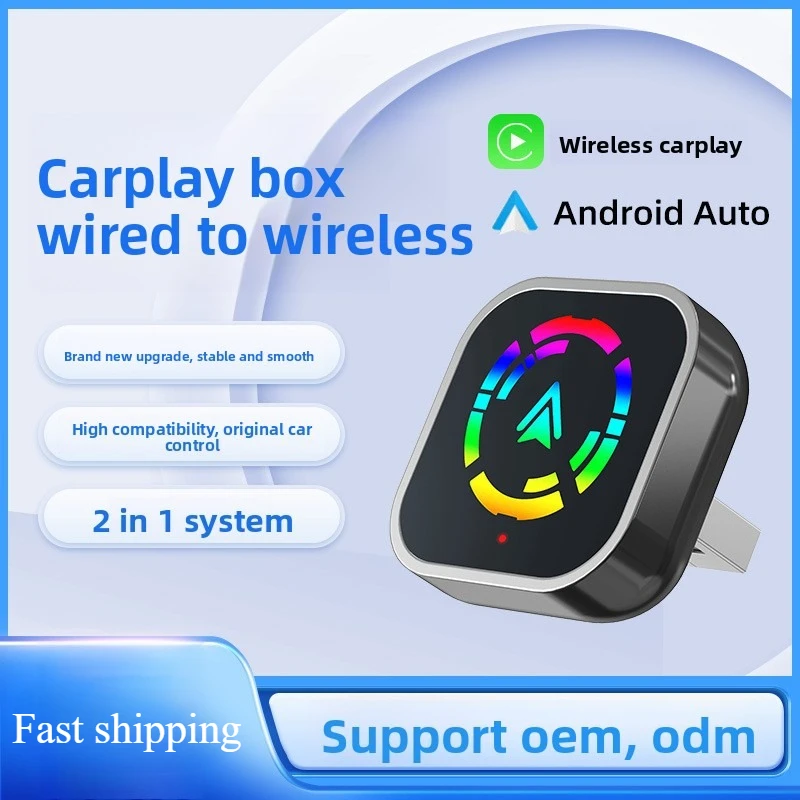 2-in-1 Wireless CarPlay Android Auto Adapter 5GHz WiFi Connectivity USB Plug-and-Play Design Supports Wireless CarPlay IOS
2-in-1 Wireless CarPlay Android Auto Adapter 5GHz WiFi Connectivity USB Plug-and-Play Design Supports Wireless CarPlay IOS