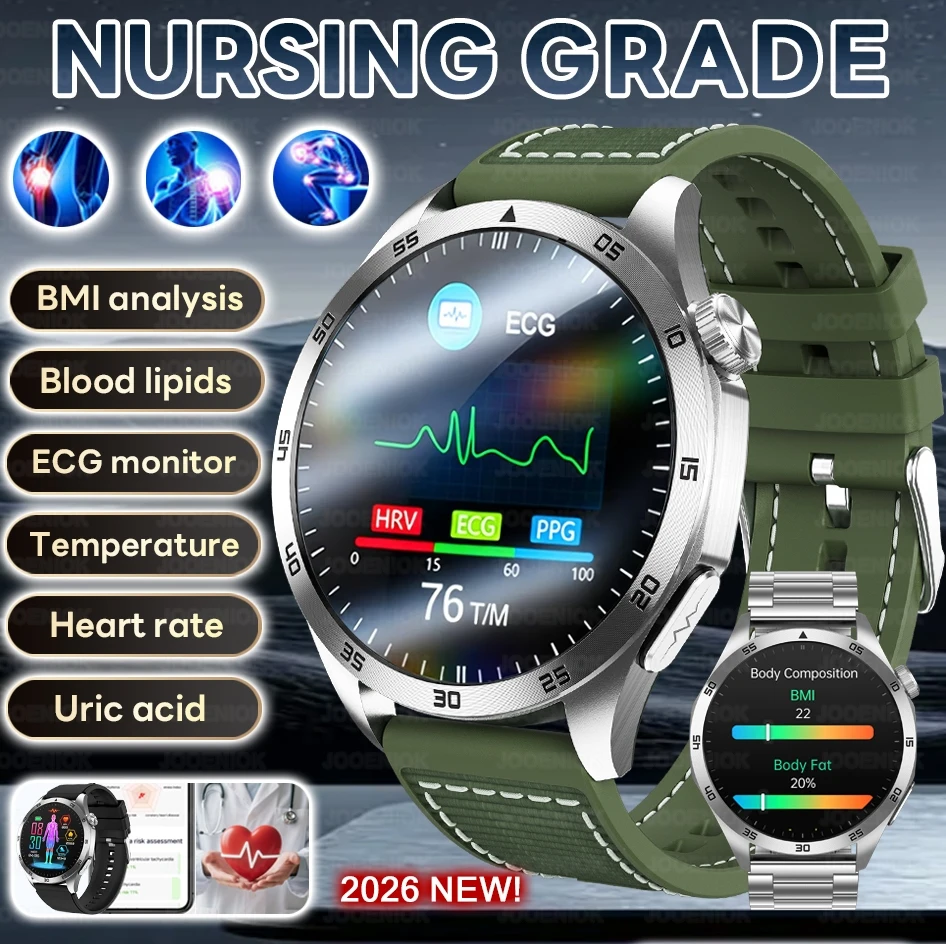 2026 New Health Analytics Smart Watch Men AMOLED Display Bluetooth Call Uric Acid Blood Lipids & ECG Monitoring Smartwatch Man
2026 New Health Analytics Smart Watch Men AMOLED Display Bluetooth Call Uric Acid Blood Lipids & ECG Monitoring Smartwatch Man
